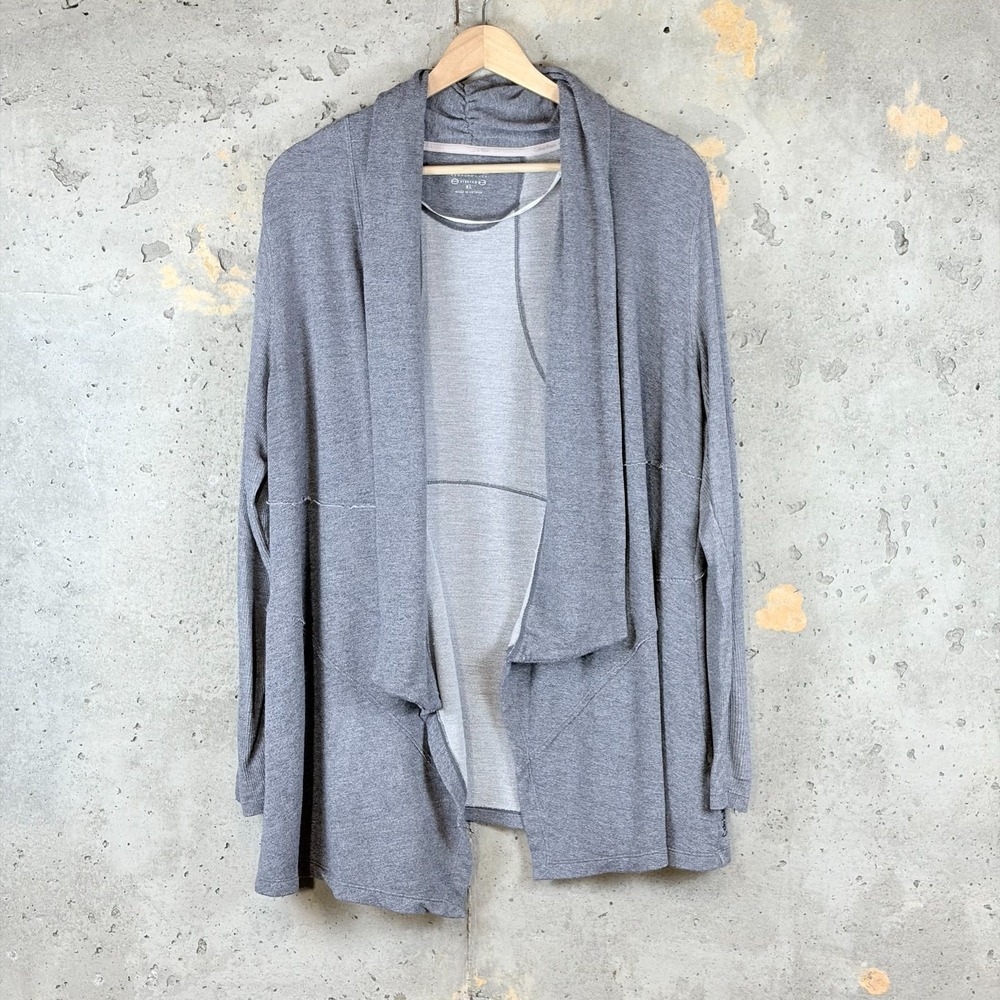 Calvin Klein Performance Cardigan Womens XL Gray Drape Open Front PFCW7066